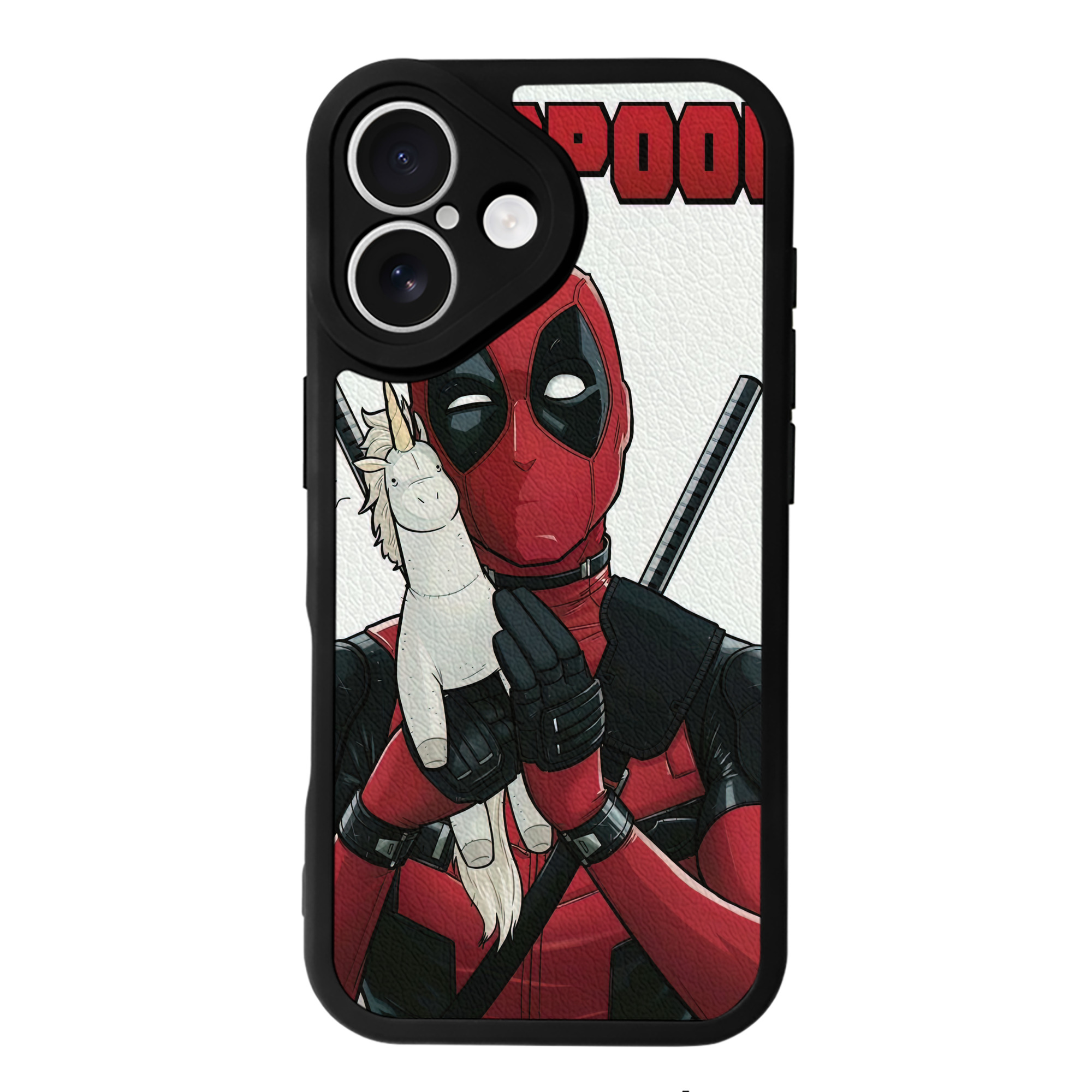 （画像用） Deadpool デッドプール 【iPhone 16シリーズ対応】シリコンスマホケース（レザー調） 材質：シリコン